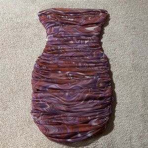 House of CB Purple and Brown Mini Dress
